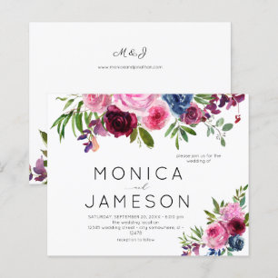 Budget Hot Pink & Navy Blue Floral Wedding 2