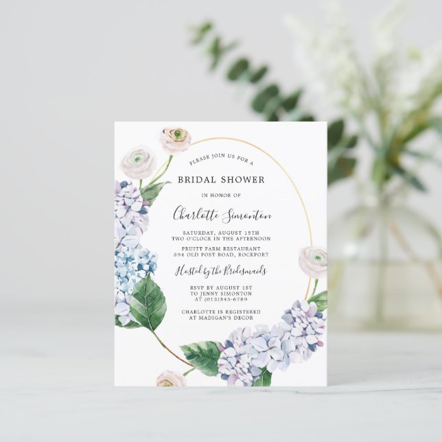 Budget Hydrangea Roos Bridal Shower (Staand voorkant)