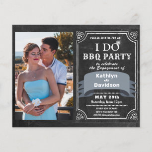 BUDGET I DO Verloving Photo BBQ Party Invitation