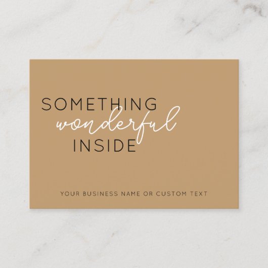 Budget Iets Inside Beige Bedankt Sieraden Zorg Visitekaartje (Voorkant)