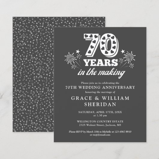 Budget in de maak 70e Jubileum uitnodiging (Voorkant / Achterkant)