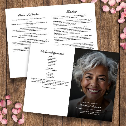 Budget In Loving Memory Foto Uitvaartprogramma