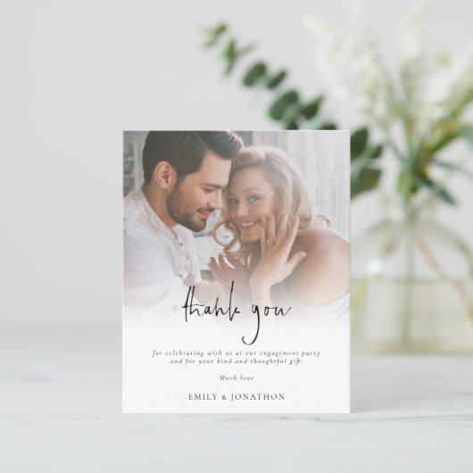 Budget Informal Script Photo Verloving Dank u (Staand voorkant)