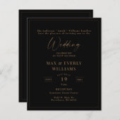 Budget ingelijst zwart & goud bruiloft viering (Voorkant / Achterkant)