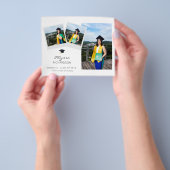 Budget Instant 3 Foto Afstudeerhoed Aankondiging Flyer (Hand)