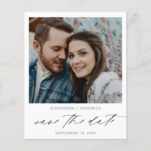 Budget Instant Foto Witte Chic Save the Date Flyer (Voorkant)