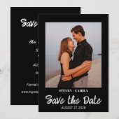 Budget Instant foto Zwart bruiloft opslaan van de  Kaart (Voorkant / Achterkant)