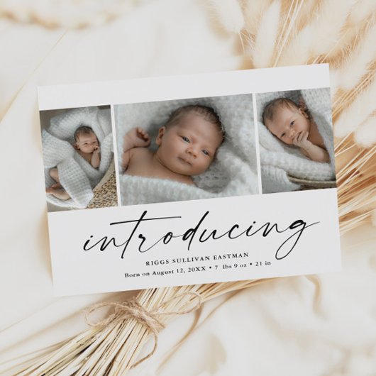 Budget Introductie van Baby 3 Foto Dank u Kaart