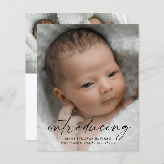 Budget Introduction Carte de remerciements photo b (Devant / Derrière)