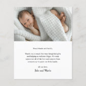 Budget Introduction Carte de remerciements photo b (Dos)