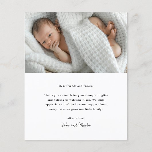 Budget Introduction Carte de remerciements photo b (Dos)