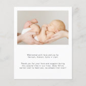 Budget Introduction Script Photo Birth Announcemen (Achterkant)