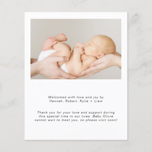 Budget Introduction Script Photo Birth Announcemen (Achterkant)
