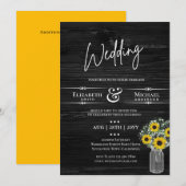 BUDGET Invitation de mariage rustique thème tourne (Devant / Derrière)