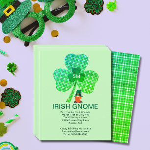 Budget Irish Gnome Initiaal Clover St Paddys Invit Flyer