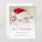BUDGET is niet zo'n Silent Night Baby Photo Card (Voorkant / Achterkant)