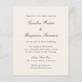 Budget Ivoor Formele Elegante Bruiloft Uitnodiging (Voorkant)