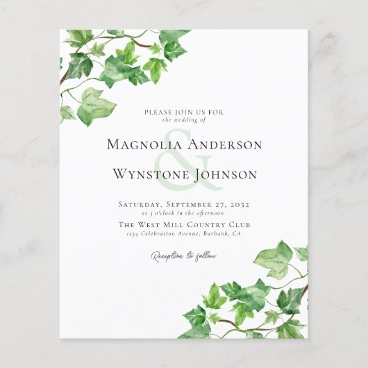 Budget Ivy Greenery Wedding (Voorkant)