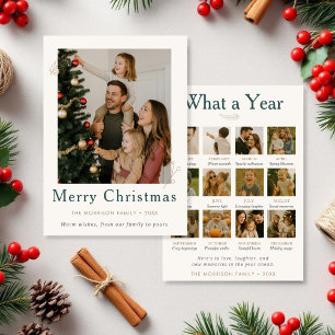 Budget Jaaroverzicht Kerst Holiday Flat Kaart