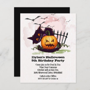Budget Jack o' Lantern Halloween Birthday Invites