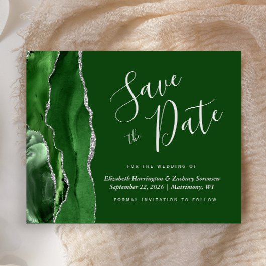 Budget Jager Groen Zilver Agate Save the Date
