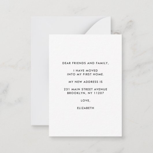 Budget J'ai déménagé Boho Home Moving Faire-part (Dos)