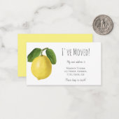 Budget J'ai déplacé la carte Faire-part citron (Devant/Arrière en situation)