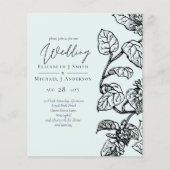 BUDGET Jardin botanique Feuilles Mariage Invitatio (Devant)