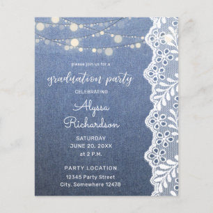 Budget Jean Lace String Lights Graduparty Flyer