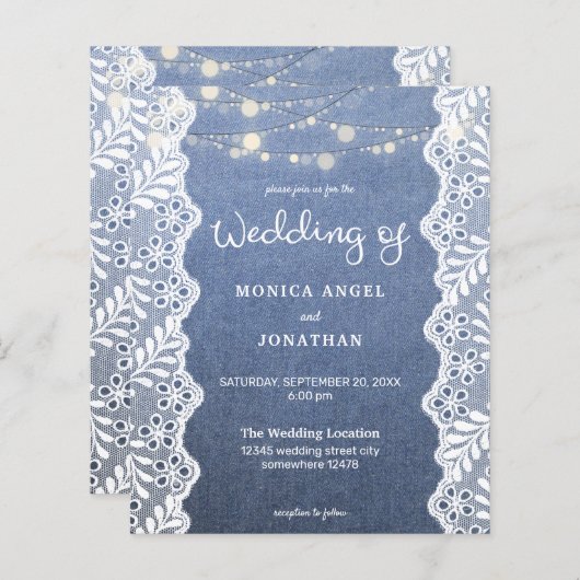 Budget Jean Lace String Lights Wedding (Voorkant / Achterkant)
