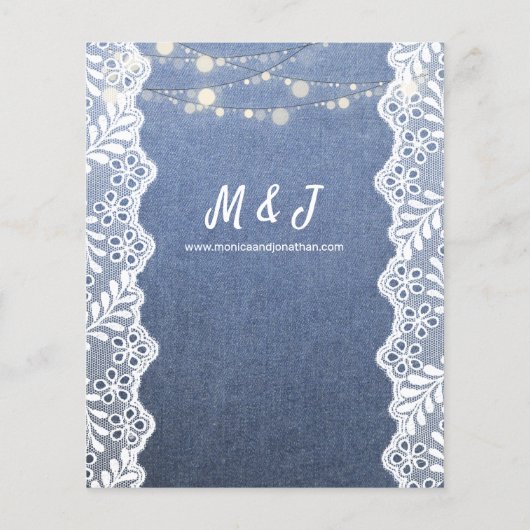 Budget Jean Lace String Lights Wedding Flyer (Achterkant)