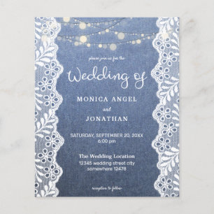 Budget Jean Lace String Lights Wedding Flyer