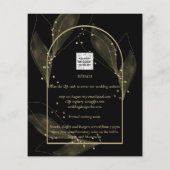 BUDGET Jet Black Gold Feuilles mariage INVITE (Dos)