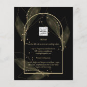 BUDGET Jet Black Gold Feuilles mariage INVITE (Dos)
