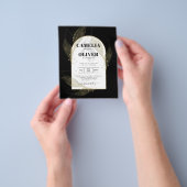 BUDGET Jet Black Gouden Bladeren Trouw UITNODIGING Flyer (Hand)