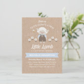 Budget Jote Lamb Baby Boy Shower Invitation (Debout devant)