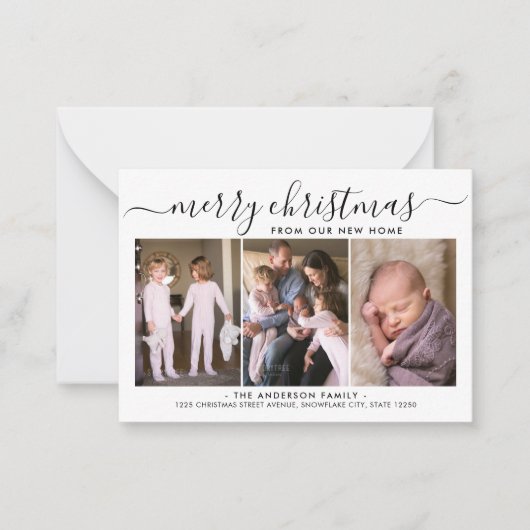 Budget Joyeux Noël 3 Photo Holiday Carte de déména (Devant)