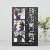 Budget Joyeux Noël 3 photo rustique Carte de vacan (Debout devant)