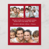 Budget Joyeux Noël 4 Photo Carte rouge de vacances (Dos)