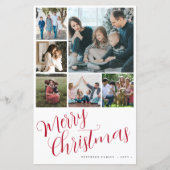 Budget Joyeux Noël 6 carte de vœux typographie rou (Devant)