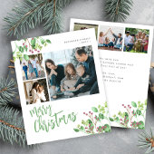 Budget Joyeux Noël 6 photos vert Carte de vacances