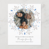 BUDGET Joyeux Noël Carte photo de couronne bleu (Devant)