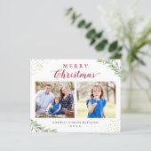 Budget Joyeux Noël Feuillage 2 Cartes photos (Debout devant)