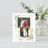 Budget Joyeux Noël Feuille photo Carte de vacances (Debout devant)