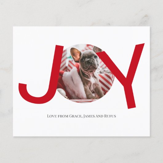 BUDGET Joyeux Noël Joie Carte photo rouge (Devant)