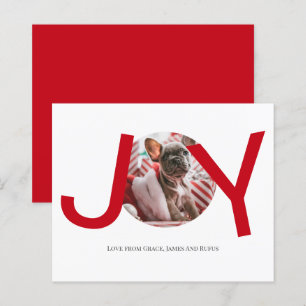 BUDGET Joyeux Noël Joie Carte photo rouge