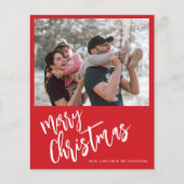 Budget Joyeux Noël photo rouge Carte de vacances (Devant)