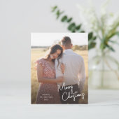 Budget Joyeux Noël Script photo Carte de vacances (Debout devant)