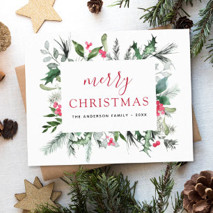 Budget Joyeux Noël vert Carte de vacances Rouge