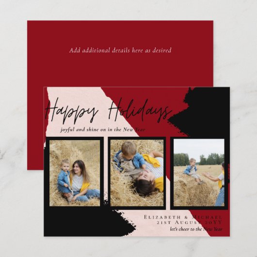 Budget Joyeux vacances Cartes photos Abstrait mode (Devant / Derrière)